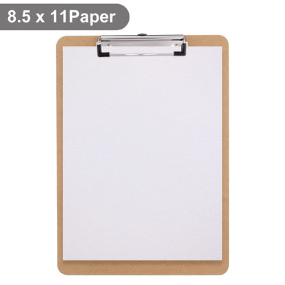 Macroclo Wood Clipboards 40 Pack, Letter Size Hardboard Clip Board 8.5x11 for Classroom, Students, Kid, A4 Standard Size 9" x 12.5" with Low Profile Clip, Office & School Supply