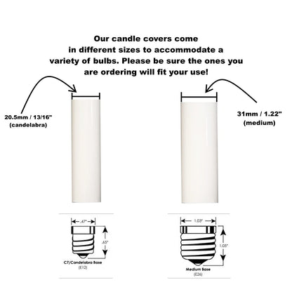 Creative Hobbies Chandelier Lighting Fixture Socket Kit - Adjustable Height Candelabra E12 Sockets with Cardboard Insulators and 4-Inch Antique Paper Drip Candle Cover Sleeves | 6 Pack
