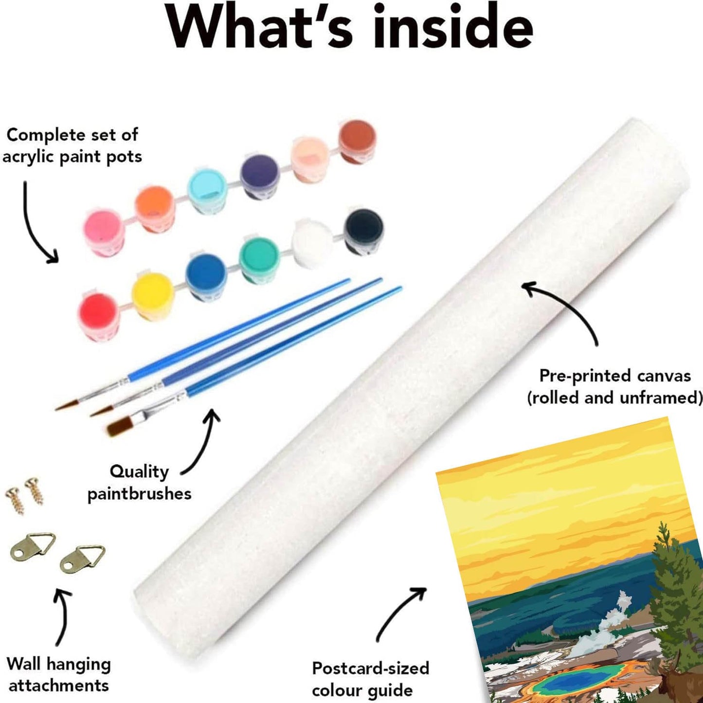 6 Packs Paint by Numbers for Adults Beginners, National Park Painting by Number Kits on Canvas Without Frame, Yellowstone Grand Teton Yosemite Lanscape Craft Arts for Home Wall Decor 9.8x13.8inch