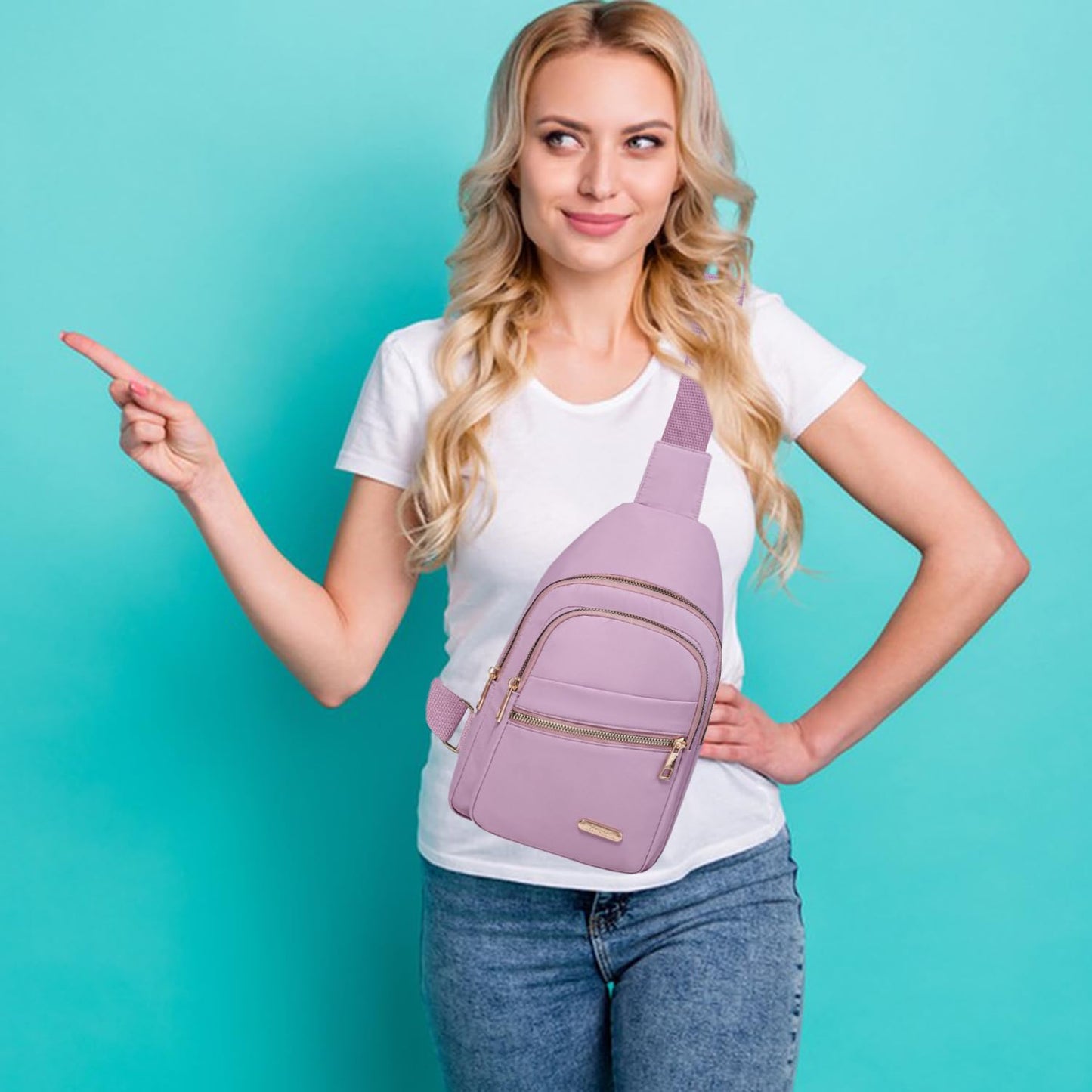 Cross Body Bag Sling Backpack Fanny Pack Small Crossbody Bags for Women Trendy - Black
