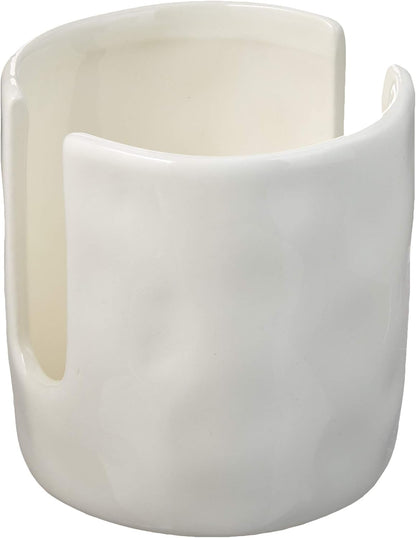 Off White Ceramic Sponge Holder Caddy - Stylish Kitchen Storage