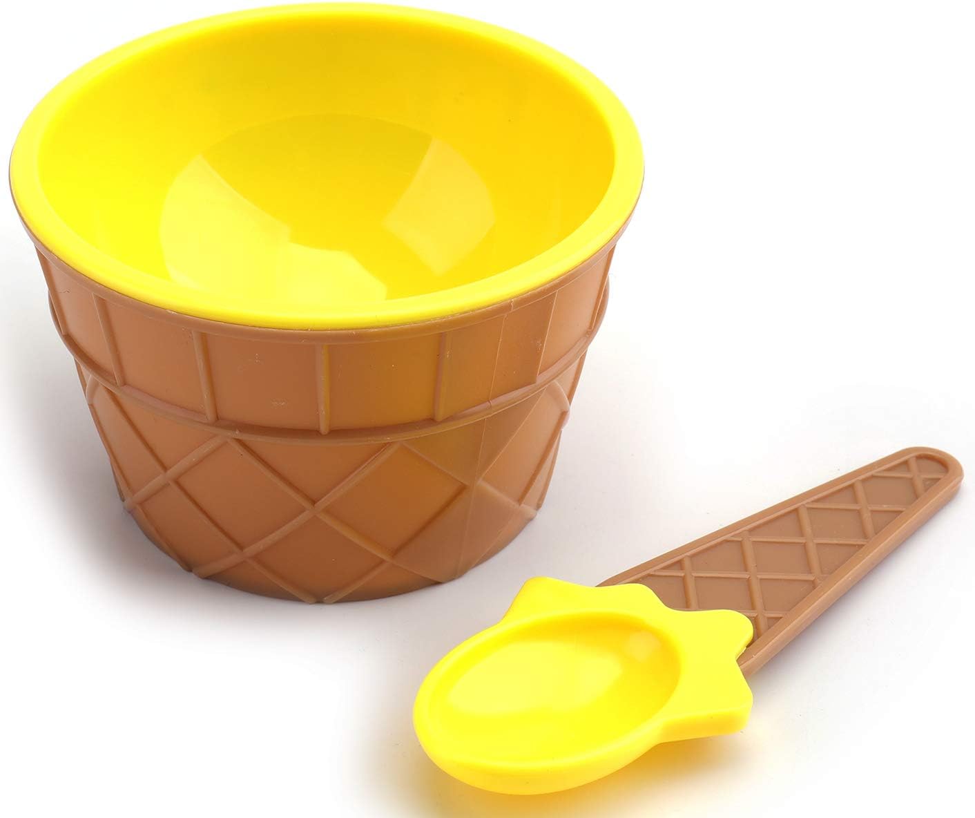24 Pack 6 Set Frozen Summer Lawei Plastic Ice Cream Bowls with Spoons, Reusable Fun Ice Cream Cups Bulks, Cartoon Candy