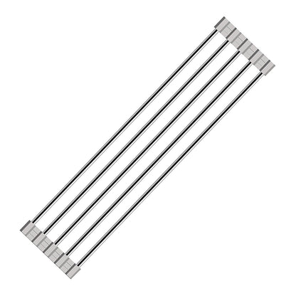 Ahyuan Roll up Dish Drying Rack Over The Sink Kitchen Roll up Sink Drying Rack Portable Dish Drainer Foldable Dish Drying Rack (Warm Gray, 17.8''X17'')