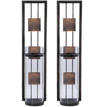 Shelving Solution Wall Sconce Candle Holder Metal Wall Decorations for Living Room, Bathroom, Dining Room, Set of 2