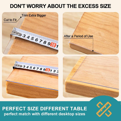 Clear Desk Cover Protector, 1.5mm Thick Heavy Duty PVC Desk Pad Mat 12x60 In for Dining Table, Craft Table