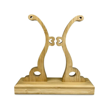 QIZUOLIFE Bamboo Fan Display Stand, Sturdy Holder for Chinese Tuan Shan, Embroidery Round Fan, Elegant Desktop Decor Stand