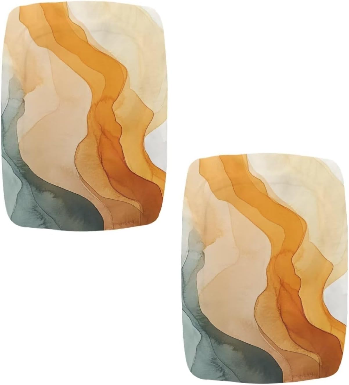 2 Pack Bar Stool Seat Covers - Pastel Amber Colors, Rectangle Stretchy Vanity Chair Slipcover, Washable Soft Stool