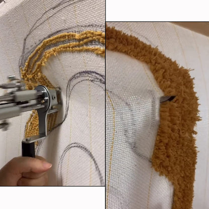 Y-Axis Punch Needle Cloth with Marked Lines for Rugs Tufting Embroidery, Monks Cloth, with 2 Fabric Marker Pens (4 x 5 Ft.)