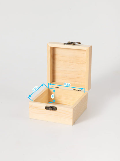 12 Piece Small Wooden Box Unfinished Wooden Treasure Box with Lids for DIY Crafts (3.7X3.7X2 inches)