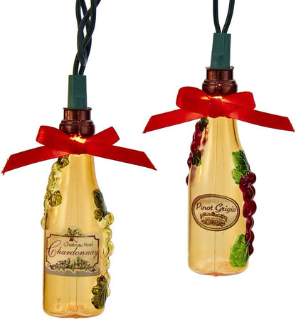 Kurt Adler UL 10-Light Wine Bottle Light Set with Decal