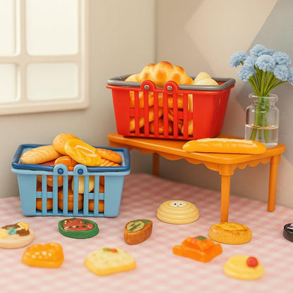 100 Pcs Miniature Food Set & Drink Bottles Realistic Resin Dollhouse Accessories 1:12 Scale Mini Food Kit for Kids Play, Collectors, Miniature Scene Kitchen Game Party Cake Bread Dessert