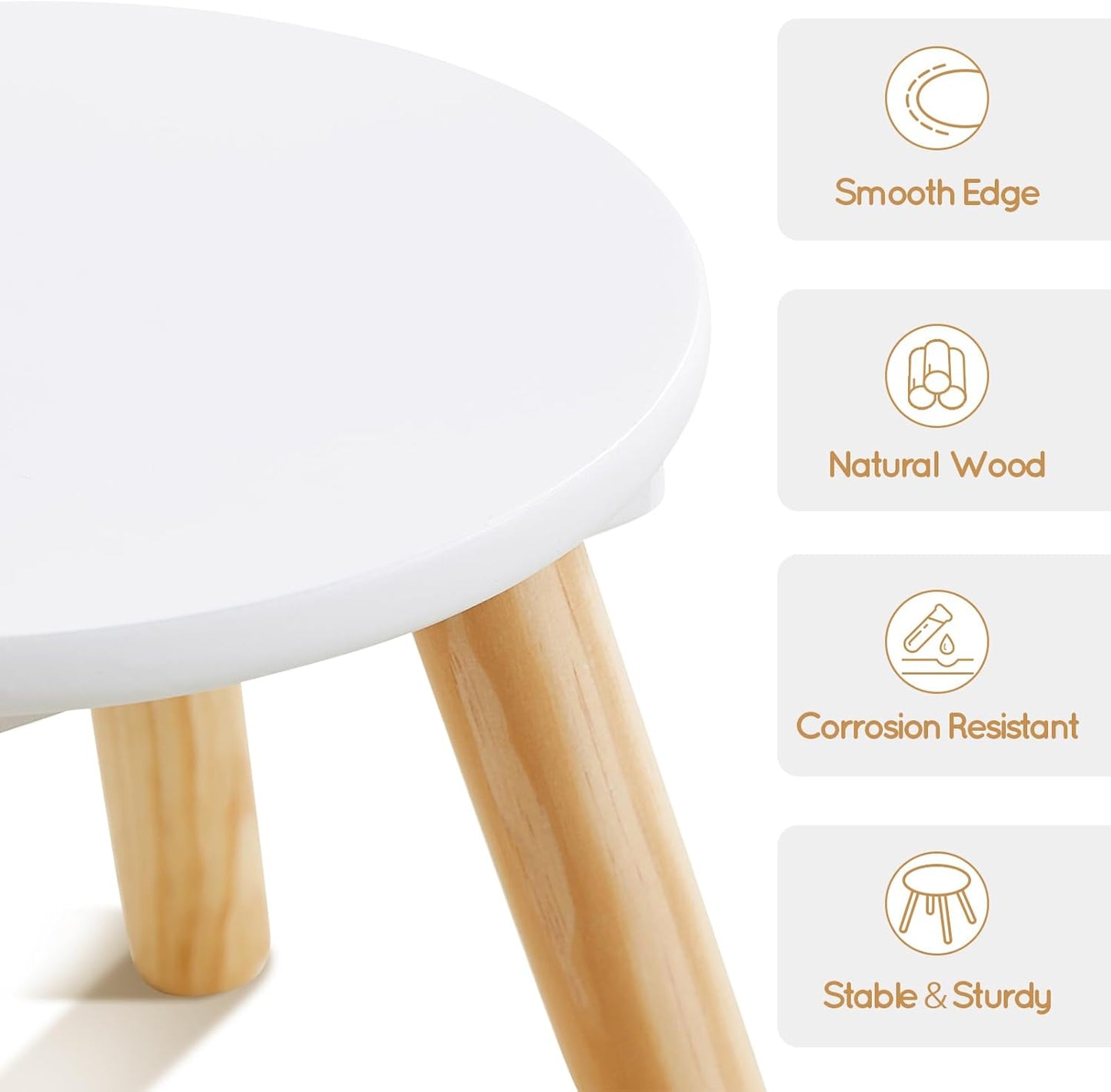 9 Inch 2 pack Beright Wooden Step Stool for Kids, Children's Stool Perfect Matched Sensory Table, Sturdy Sitting Stool