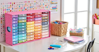 Maxuni 50pcs Diamond Painting Trays with Lids - Thickened Diamond Art Storage Containers, Stackable Diamond Art Trays, Painting Organizer Accessories for 5D Art Beads Storage & Line-Up