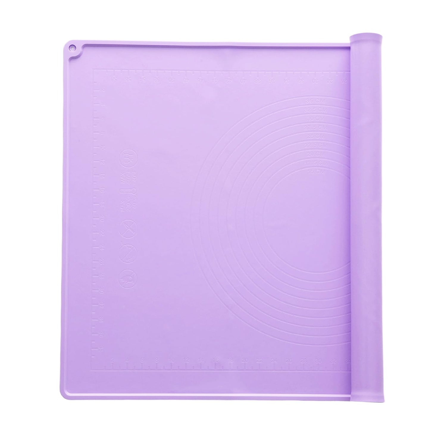 uxcell Silicone Pastry Mat, 27.5" x 19.7" Silicone Baking Mat with Measurements, Non-Stick Dough Rolling Mat for Making Pastry Cookies Bread Pizza Purple