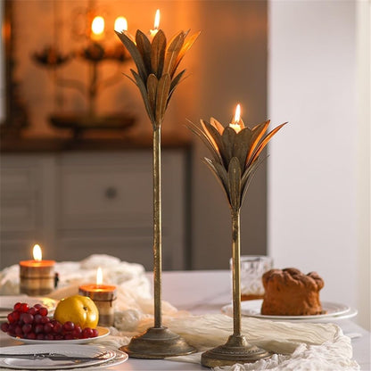 Candlesticks Old Retro Wrought Iron Candlestick, Restaurant, Hotel, Table Decoration, Candle Light Dinner Decoration, Candle Holder Decorative Candle Holder(Large)