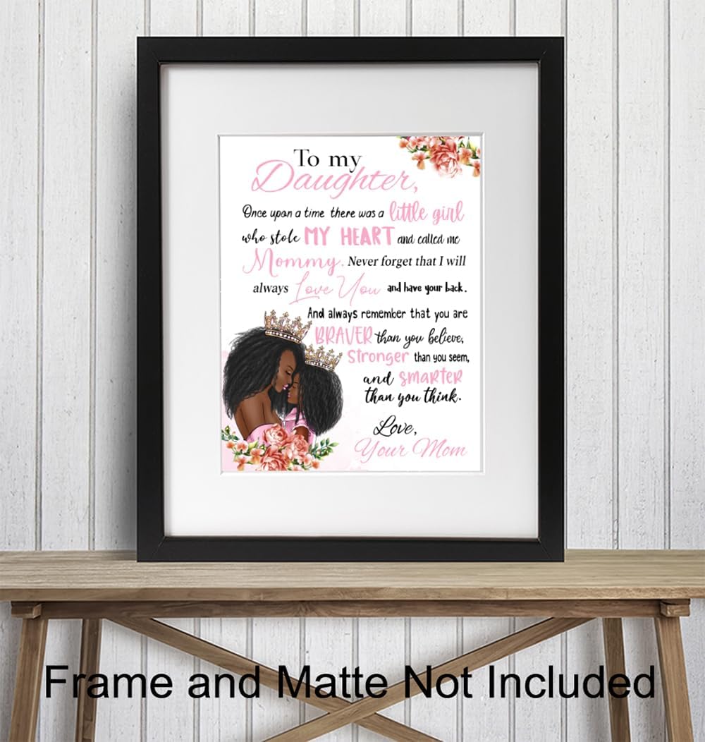 11x14 Black Girl Nursery Wall Art LARGE - African American Art - Inspirational Quotes - Positive Sayings - Cute Baby