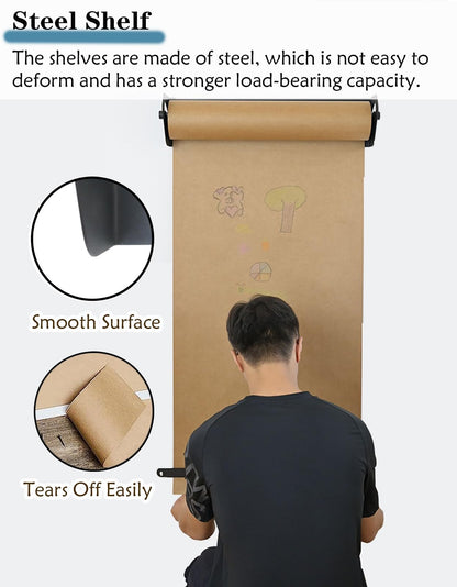 KOMFGT Kraft Paper Roll Dispenser and Cutter 51 Inch, Wall Mounted Butcher Paper Holder with 50M Paper Roll, Hanging Paper Rack for Bakery/Cake Shop/Business - Daily Specials