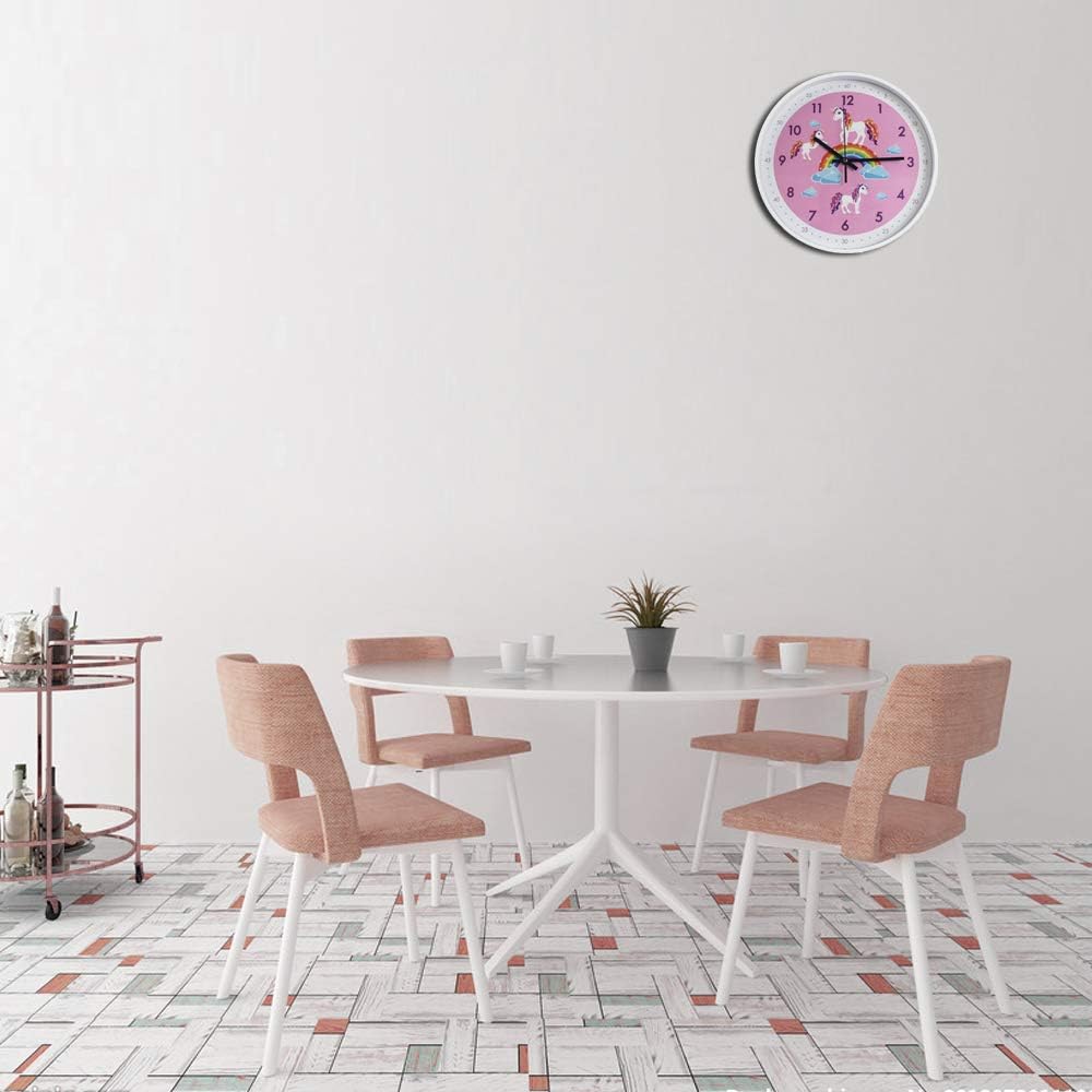 Pink Wall Clock - Silent Non Ticking Décor for Kids Room, Office, School, Bedroom, Kitchen, 12 Inch