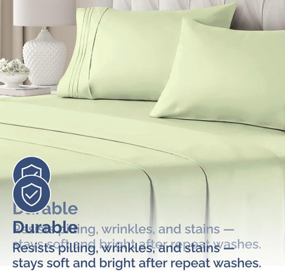Skiennix Body Pillowcases Set of 4 | Soft & Breathable 20x54 Long Pillow Covers - Fade-Free, Machine Washable - Light Sage Green