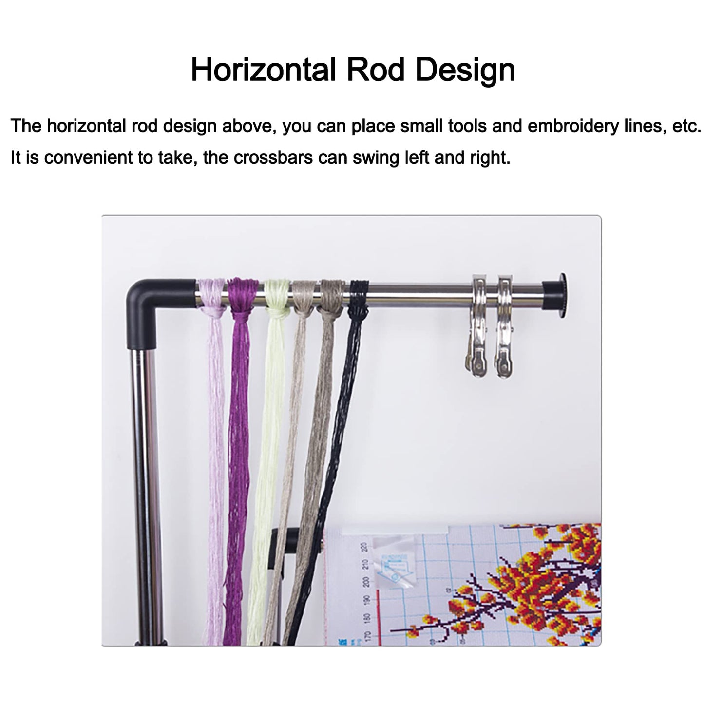 Adjustable Embroidery Stand, Needlework Floor Frame, Height Adjustable Cross Stitch Craft Stand, Standing Embroidery Lap Table, for Art Craft Sewing Holder