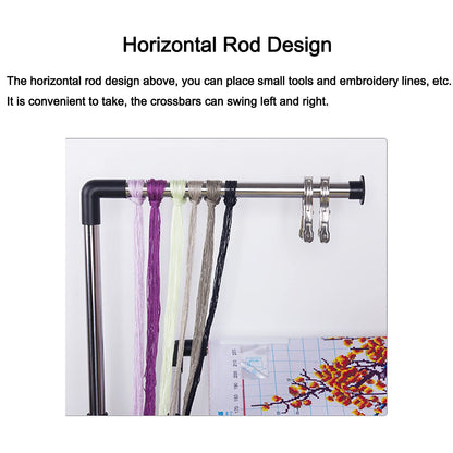 Adjustable Embroidery Stand, Needlework Floor Frame, Height Adjustable Cross Stitch Craft Stand, Standing Embroidery Lap Table, for Art Craft Sewing Holder