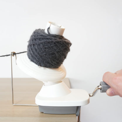 DARUMA Wool Winder Type 2 Knitting Tools - Hand Operated Yarn Ball Winder- White and Gray