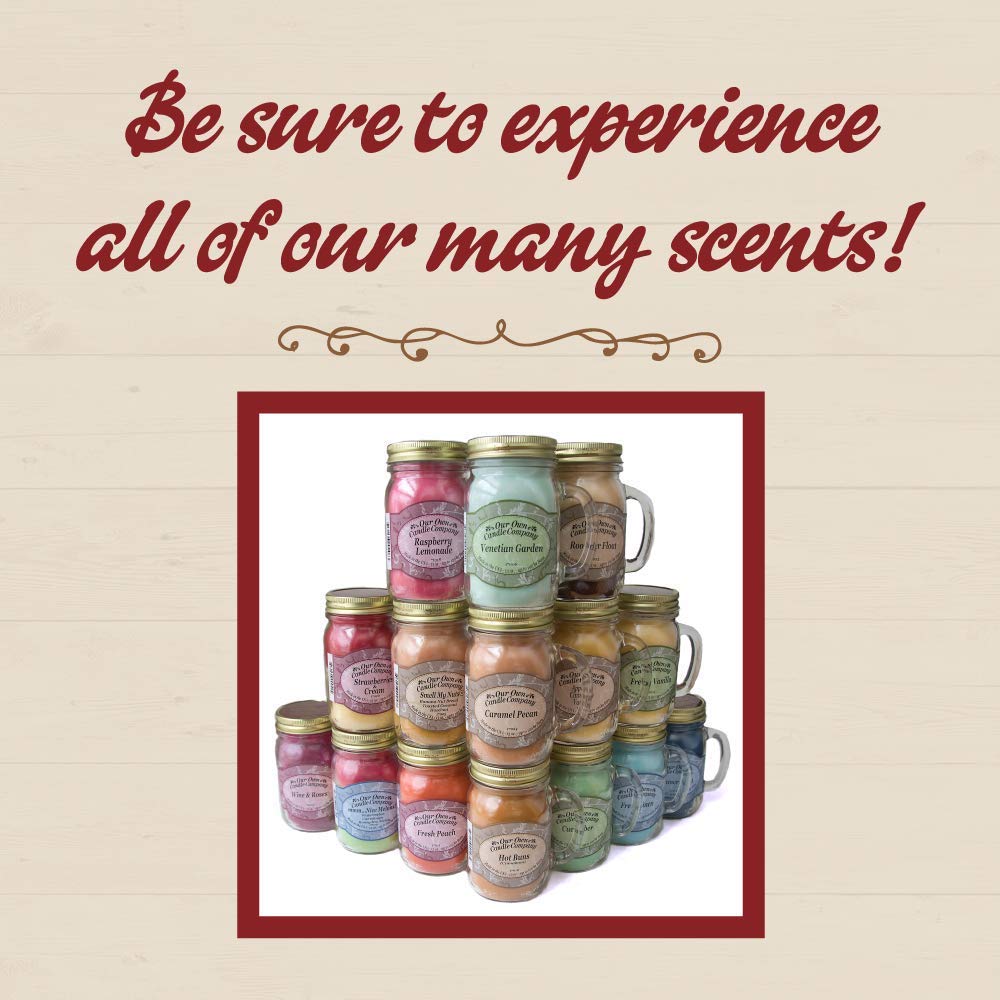 Our Own Candle Company, Honeysuckle Scented Mason Jar Candle, 100 Hour Burn Time, 13 Ounces
