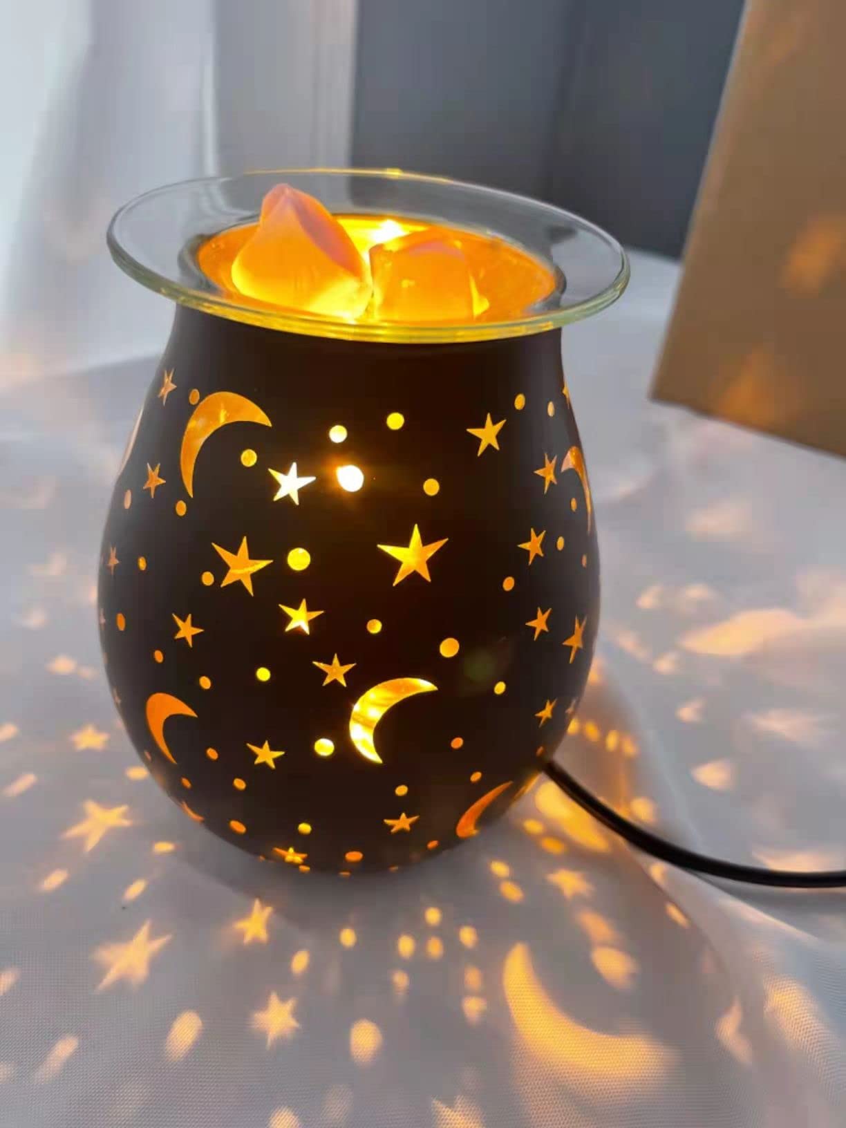 Wax Warmer for Scented Wax,Electric Glass Wax Melt Warmers Birthday Gift,Star Night Light Wax Burner Melter,Scented Oil Candle Warmer Wedding for Girl,Mom,Wife,Husband,Sister