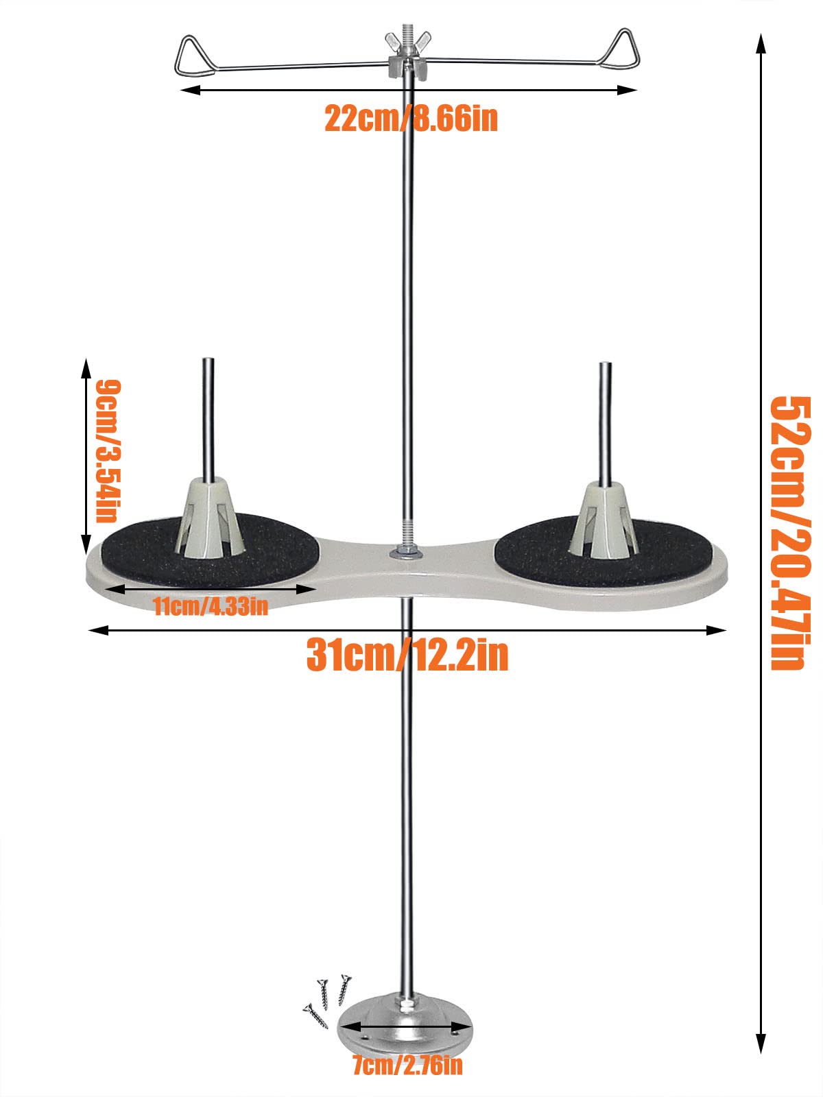 YEQIN 2 Spool Thread Stand + Metal Base for Household/Industrial Sewing Machine #228776