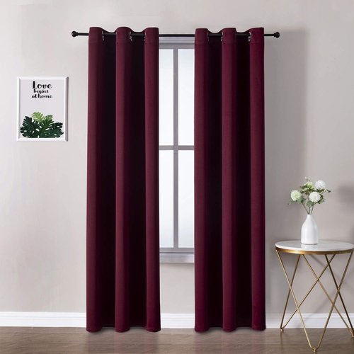 ChrisDowa Blackout Curtains - Thermal Insulated Room Darkening Panels, Burgundy Red, 42W x 84L - 2 Set