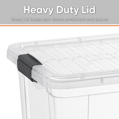 Superio Clear Plastic Storage Bin with Lid, 11 Qt, Non-Toxic, BPA Free, Stackable Plastic Tote