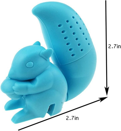 Creative Cute Animal Eco-friendly Silicone Tea Infuser Strainer Set of 6 PCS, Elephant, Shark, Swan, Squirrel,
