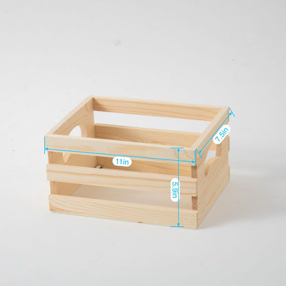 Set of 3 Rustic Wooden Nesting Crates with Handles, Decorative Wood Crates, Crate Box Wooden Storage Box for Kitchen, Office, Bedroom, Closet, Rustic Country Decor(Large Size 13.4x9.8x6.7 in)