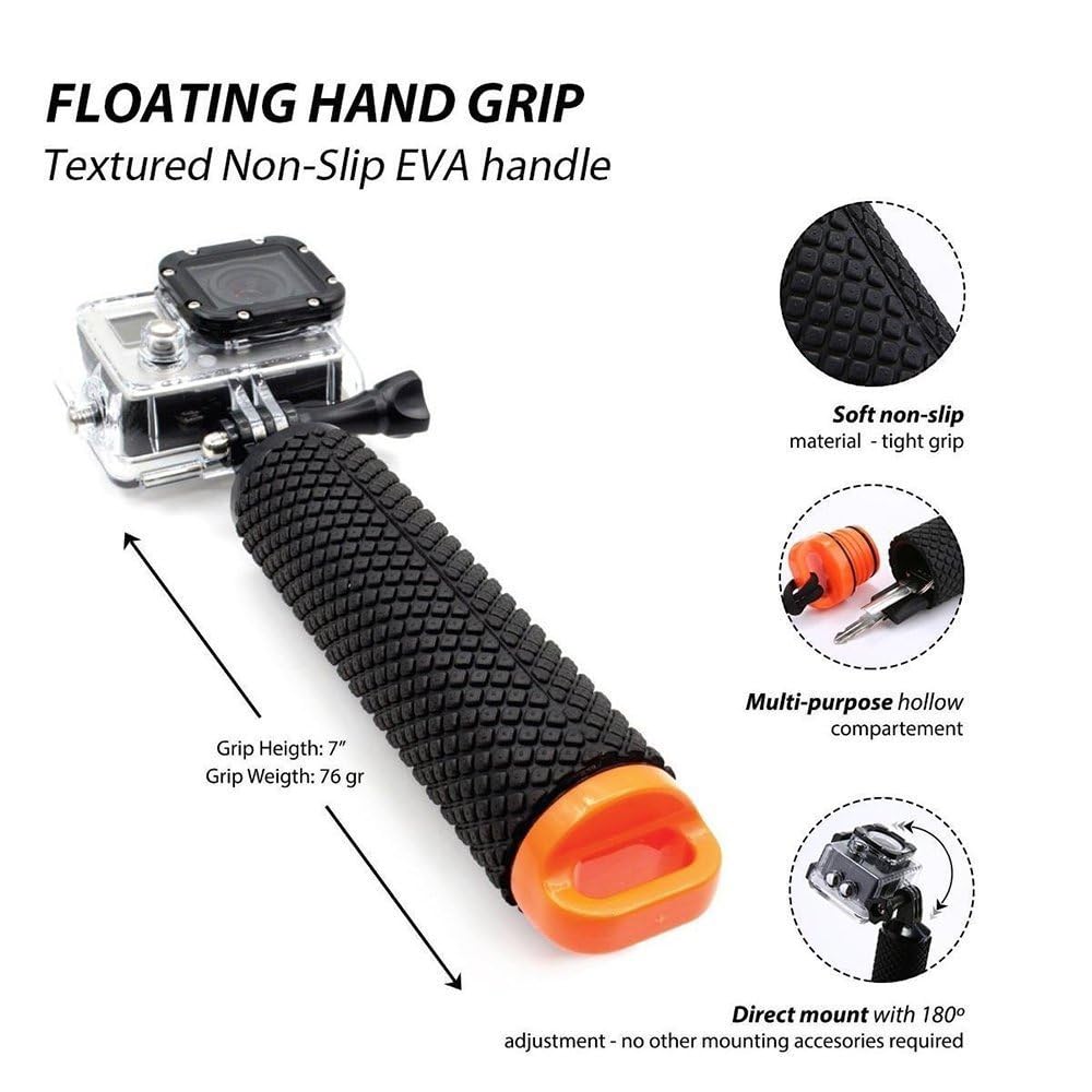 Homeet Handler Floating Hand Grip, Underwater Hand Stick Monopod Pole Compatible with DJI OSMO Action Cameras and Other Sports Camera, Blue