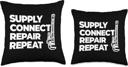 Supply Connect Repair Plumbing Throw Pillow, 16x16, Multicolor