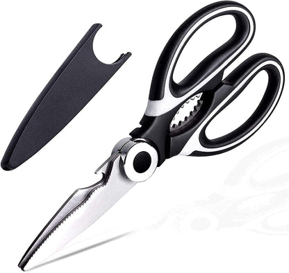 FYSHFLYER Kitchen Shears Multi Purpose Strong Stainless Steel Kitchen Utility Scissors with Cover Poulry,Fish, Meat