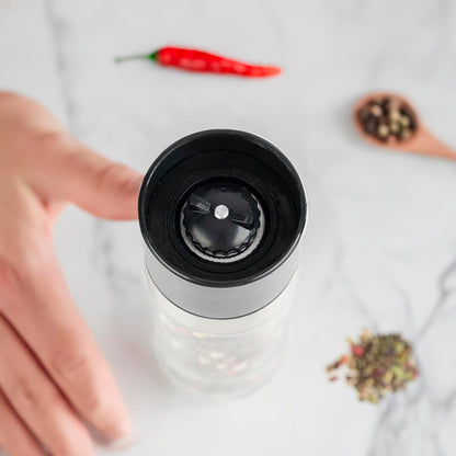 ErrandsHelper Set (1.7 inches 5.1 inches) Salt and Pepper Grinder - Spice Shakers with Adjustable Coarseness