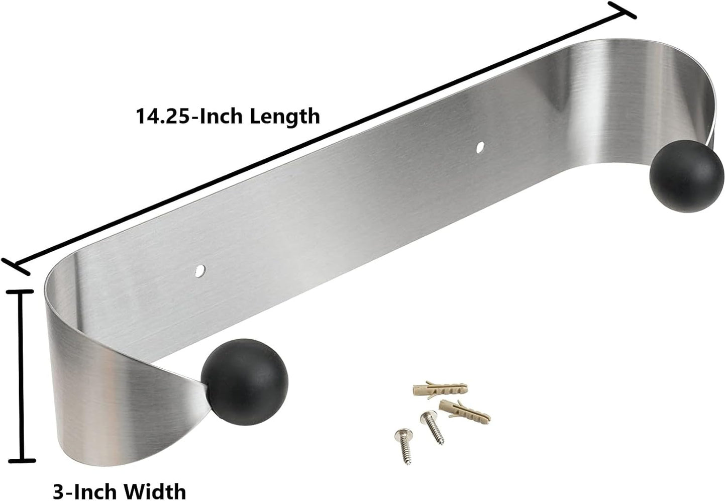 Compact Silver and Black Paper Towel Holder - Under Cabinet Design