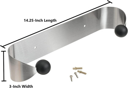 Compact Silver and Black Paper Towel Holder - Under Cabinet Design