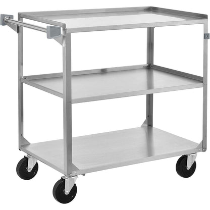 Global Industrial 3 Shelf Stainless Steel Utility Cart, 30-3/4 x 18-3/8 x 33, 300 Lb Cap