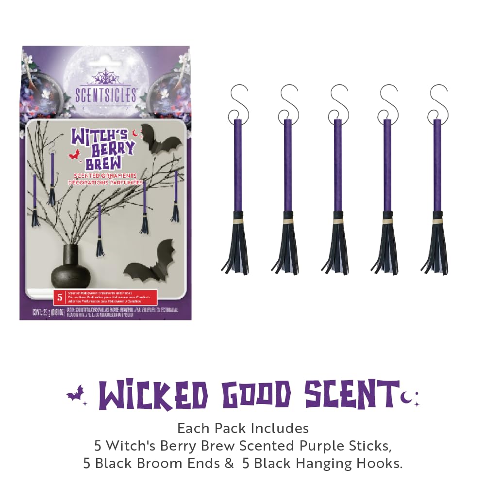 Scentsicles Scented Halloween Brooms-Pumpkin n Cider & Witches Berry Brew