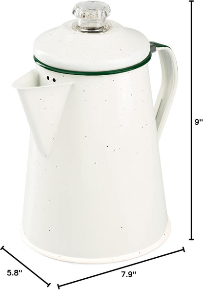 Backpacking GSI Outdoors Percolator Coffee Pot | Enamelware Campfire Coffee Boiler Kettle for Outdoor Camping Cookware