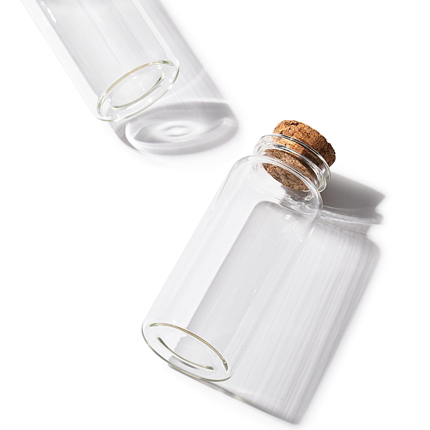4pcs 100ml / 3.4 oz. Small Glass Jars with Cork Lids, Spell Jars, Glass Bottles with Cork, Decorative Bottles, Potion Bottles, Cut Jar Vials for Art Crafts DIY Decoration Party Favors Wedding Gift