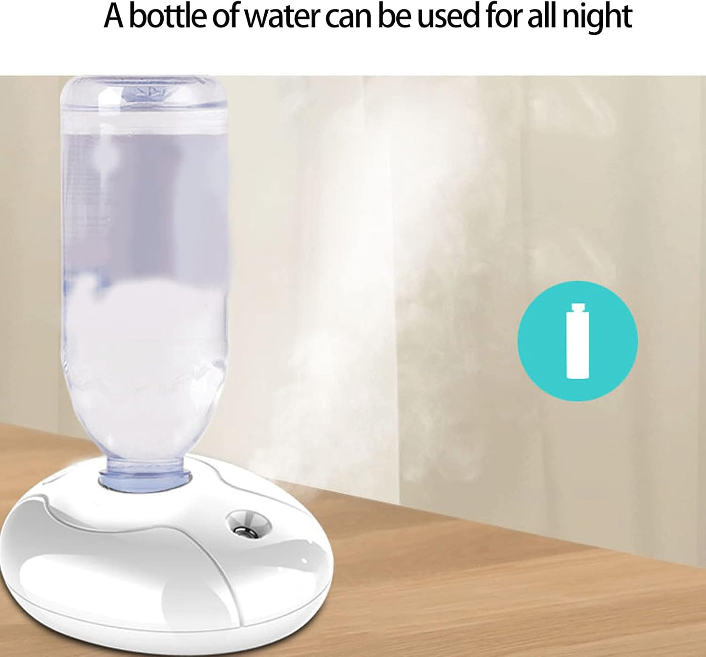 Mini Humidifier, Cool Mist Humidifier Essential Oil Diffuser, Portable USB Plug Water Bottle Humidifier for Travel
