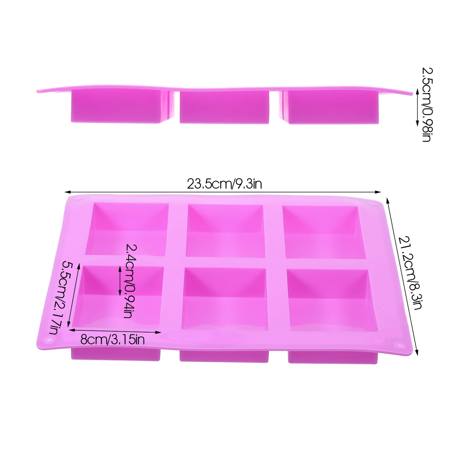 12 Packs 72 Cavity Rectangular Silicone Soap Molds, Purple Silicone Soap Making Molds Bulks, Cake Baking Molds, Soap Mold for Soap Making Handmade DIY Scented Candles Supplies Tools
