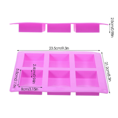 12 Packs 72 Cavity Rectangular Silicone Soap Molds, Purple Silicone Soap Making Molds Bulks, Cake Baking Molds, Soap Mold for Soap Making Handmade DIY Scented Candles Supplies Tools