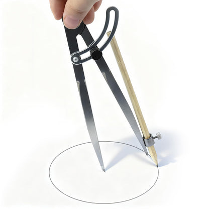 Kintuph 8-Inch Professional Woodworking Compass with Wing & Pencil Holder — Includes 8" Ruler and Pencil Sharpener Perfect for Accurate Circles, Layouts, and Geometric Designs