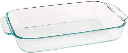 2 Quart Glass Oblong Baking Dish, Clear, 11.1 in. x 7.1 in. x 1.7 in. by Pyrex Basics