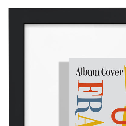 Americanflat 16.5x16.5 Album Cover Frame with Shatter-Resistant Glass - Signature Float Collection - Square Frame Made of Engineered Wood - Floating Frames for Wall Display - Black