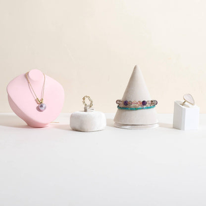 CHISTOR Cute Single Ring Holder for selling, Velvet Ring Display Stand for Jewelry Show, Jewelry Storage Display【Beige】